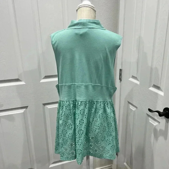 Logo Lori Goldstein Mint lightweight sleeveless jacket eyelet detailing - Picture 5 of 6